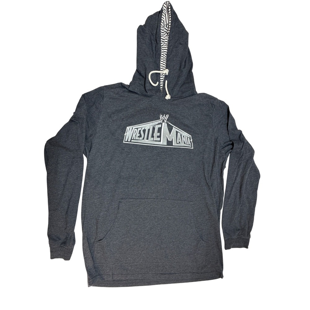 WWE Authentic WrestleMania Graphic Hoodie‎ Charcoal Gray Mens 2XL
